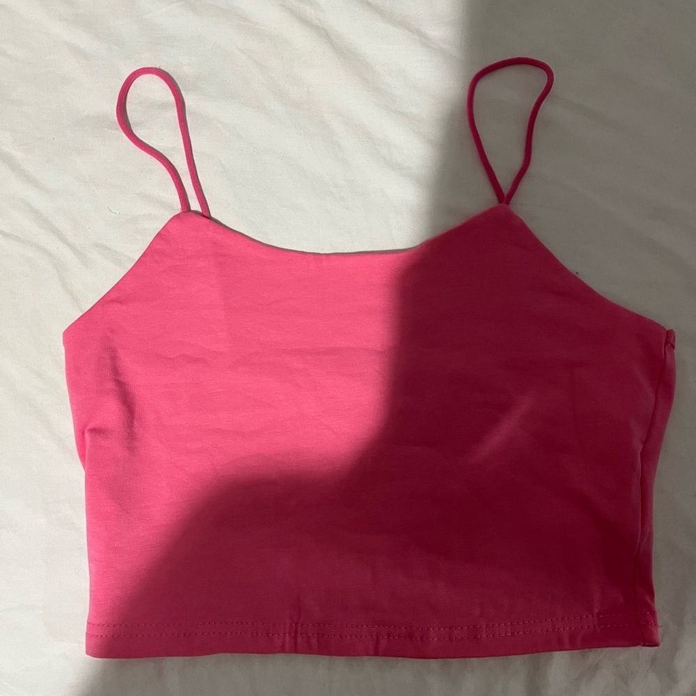 Pink Cami Crop Top From Shein, Size Xs